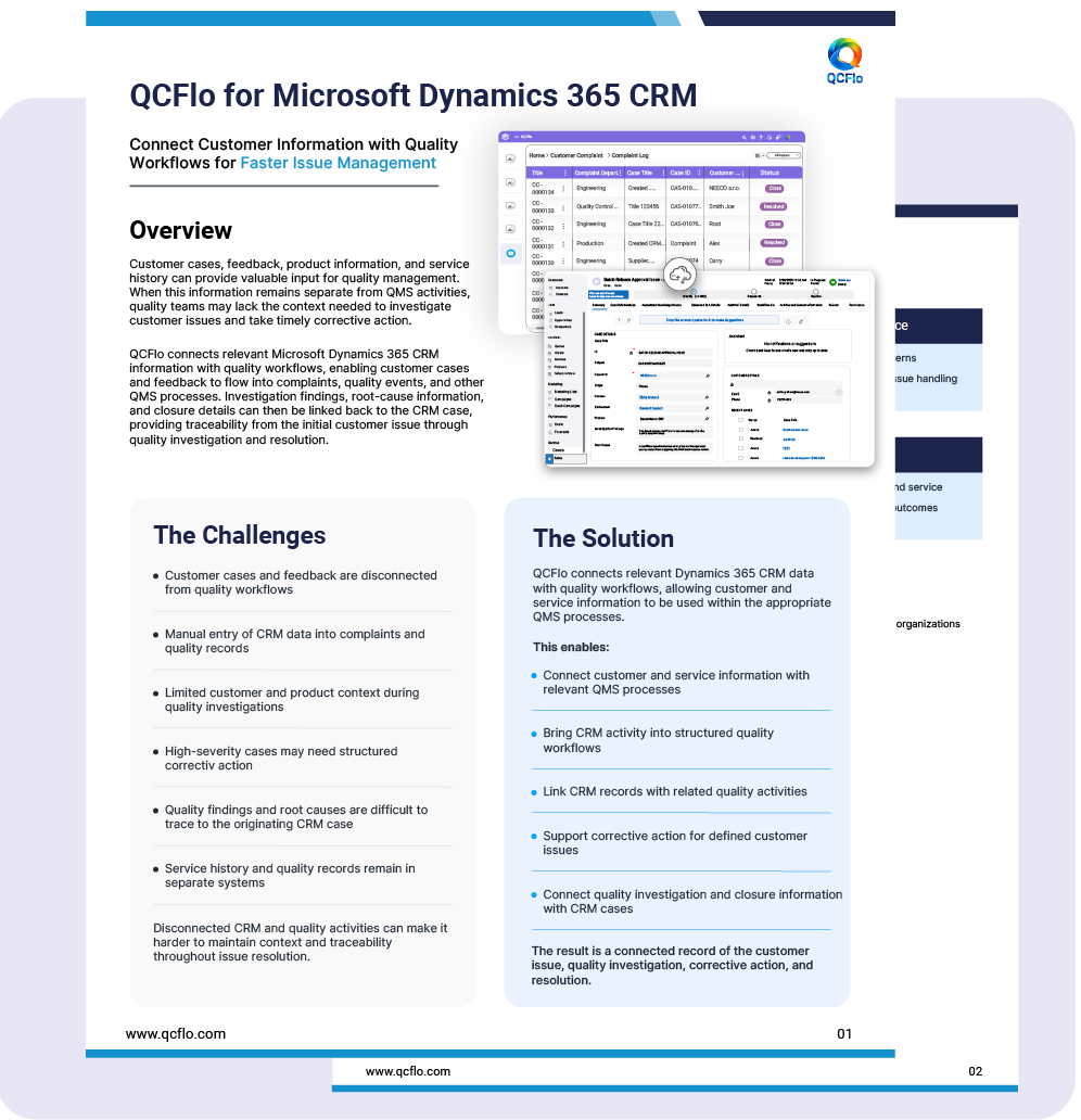 QCFlo for Microsoft Dynamics 365 CRM