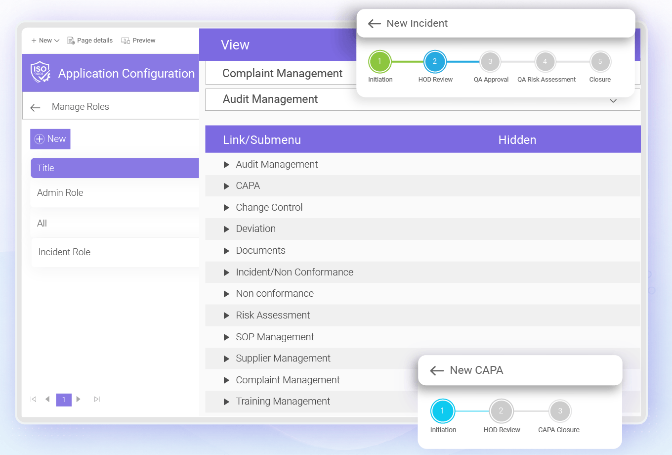 QCFlo configurable quality workflows for medical device design reviews, risk assessments, change approvals, and investigations
