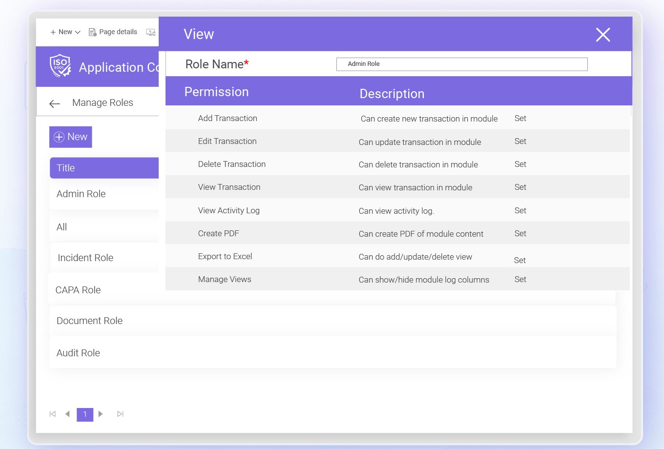 QCFlo role-based access control for cosmetics quality records, reviews, edits, and approvals